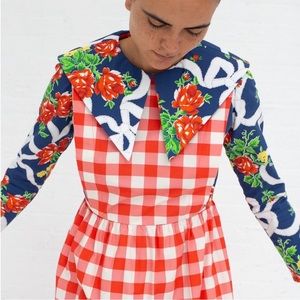 Batsheva Dress Floral Gingham 4